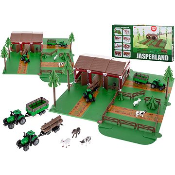 Farmářská ohrádka se zvířaty traktor Jasperland (ikonka_KX6027)