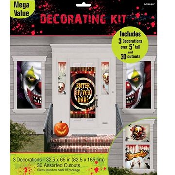 Sada klaun krvavé dekorace halloween 33 ks (A670183)