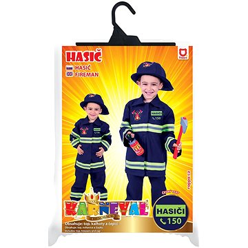 Dětský kostým hasič s českým potiskem M (206700)