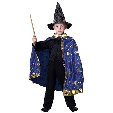 Dětský kouzelnický modrý plášť s hvězdami (206533)