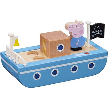 Prasátko Peppa dřevěná loď + figurka George (5029736072094)