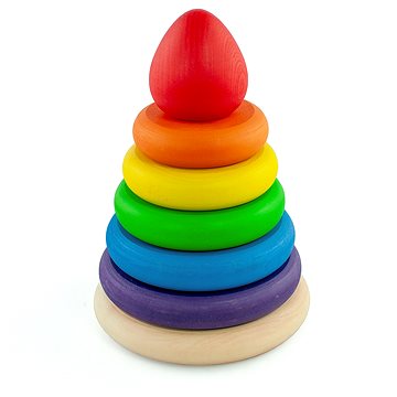 Ulanik Montessori dřevěná pyramida kulatá barevná (KTS-PR01)