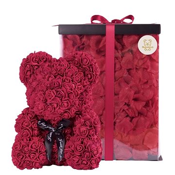 Medvídárek BIG Romantic 35cm dárkově balený - tmavě červený