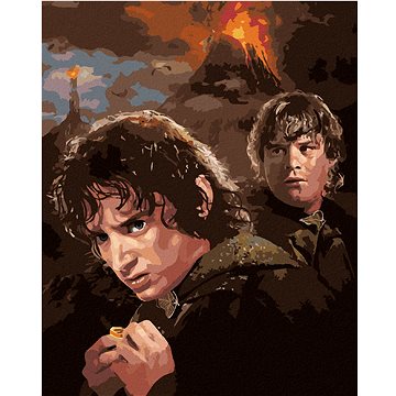 Zuty - Frodo a sam u hory osudu (pán prstenů), 40×50 cm (HRAwlmal117nad)