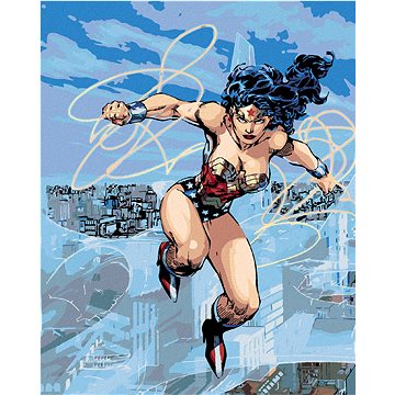 Zuty - Wonder woman a laso v letu, 40×50 cm (HRAwlmal405nad)