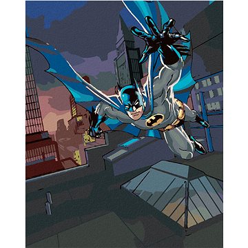 Zuty - Batman na střeše budovy, 40×50 cm (HRAwlmal49nad)