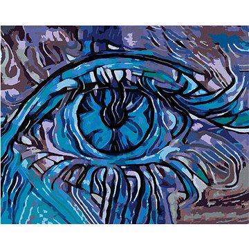 Abstraktní modré oko, 40×50 cm, bez rámu a bez vypnutí plátna (6038830)