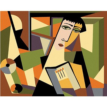 Abstraktní žena v kubickém stylu I, 40×50 cm, bez rámu a bez vypnutí plátna (6038710)