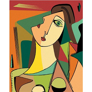 Abstraktní žena v kubickém stylu, 40×50 cm, bez rámu a bez vypnutí plátna (6038840)