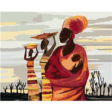 Africké ženy s dítětem, 40×50 cm, vypnuté plátno na rám (6038691)