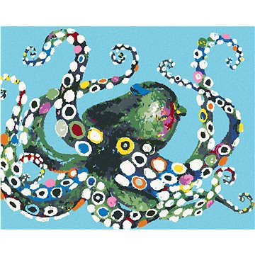 Barevná chobotnice, 40×50 cm, vypnuté plátno na rám (6048881)