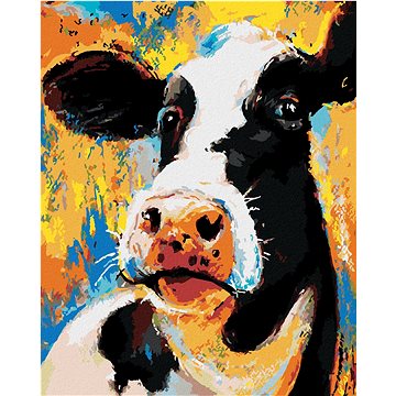 Barevná kráva, 40×50 cm, vypnuté plátno na rám (6055631)