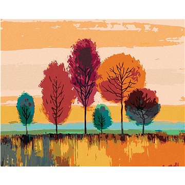 Barevné stromy, 40×50 cm, bez rámu a bez vypnutí plátna (6045010)