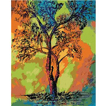 Barevný strom, 40×50 cm, vypnuté plátno na rám (6045021)