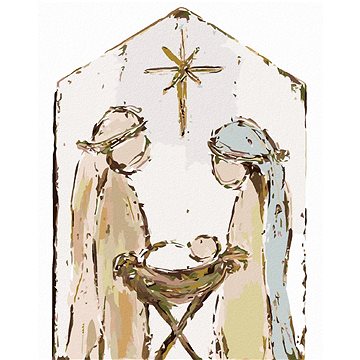 Betlém Marie, Josef a Ježíšek (Haley Bush), 40×50 cm, vypnuté plátno na rám (5018491)