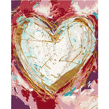 Bílé srdce na barevném pozadí (Haley Bush), 40×50 cm, bez rámu a bez vypnutí plátna (5017740)