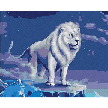 Bílý lev s jasnou modrou oblohou, 40×50 cm, vypnuté plátno na rám (5021891)