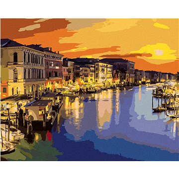 Canal Grande v letní noci v Benátkách, 40×50 cm, bez rámu a bez vypnutí plátna (6044390)