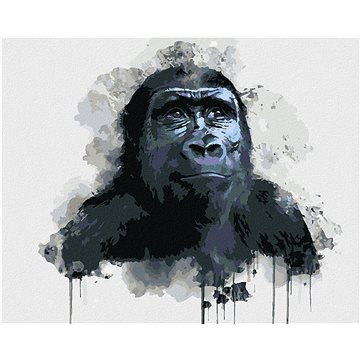 Černá gorila, 40×50 cm, vypnuté plátno na rám (6043901)