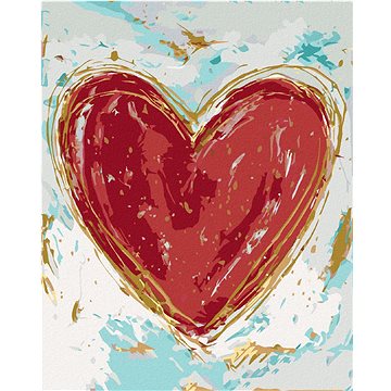 Červené srdce na barevném pozadí (Haley Bush), 40×50 cm, bez rámu a bez vypnutí plátna (5017980)