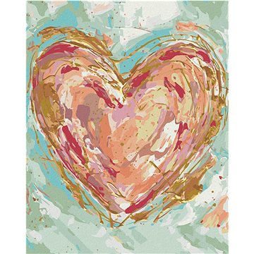 Červené srdce na zeleném pozadí (Haley Bush), 40×50 cm, vypnuté plátno na rám (5017711)