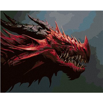 Červený drak, 40×50 cm, vypnuté plátno na rám (6056611)