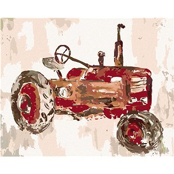 Červený traktor (Haley Bush), 40×50 cm, bez rámu a bez vypnutí plátna (5018910)