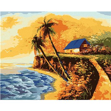 Domek na pobřeží, 40×50 cm, vypnuté plátno na rám (5007201)