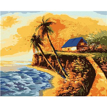 Domek na pobřeží, 80×100 cm, vypnuté plátno na rám (5007203)