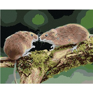Dvě myšky v lese, 40×50 cm, bez rámu a bez vypnutí plátna (6055280)