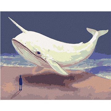Fantasy velryba, 40×50 cm, vypnuté plátno na rám (6051681)
