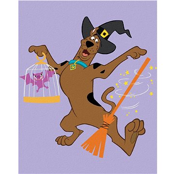 Halloweenský Scooby s koštětem (Scooby Doo), 40×50 cm, bez rámu a bez vypnutí plátna (6064040)