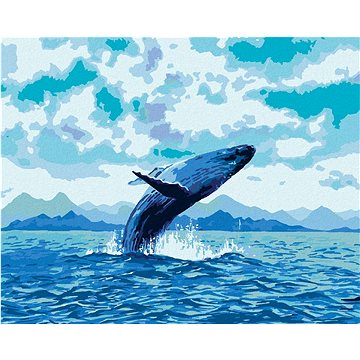 Hravá velryba, 80×100 cm, vypnuté plátno na rám (6051553)