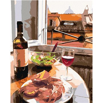 Italská večeře u okna, 40×50 cm, vypnuté plátno na rám (6040291)