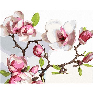 Jarní kvetoucí magnólie, 40×50 cm, bez rámu a bez vypnutí plátna (6044470)