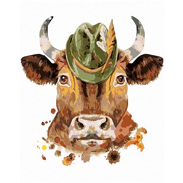 Kráva myslivec, 40×50 cm, vypnuté plátno na rám (6055491)