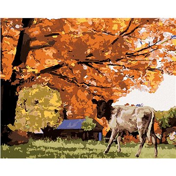 Kráva pod stromem, 40×50 cm, vypnuté plátno na rám (6055561)