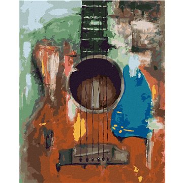 Kytara, 40×50 cm, vypnuté plátno na rám (6041481)