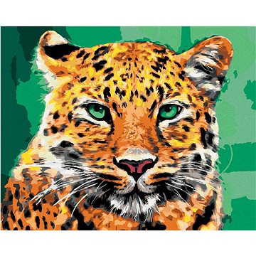 Leopard se zelenýma očima, 40×50 cm, vypnuté plátno na rám (5022071)