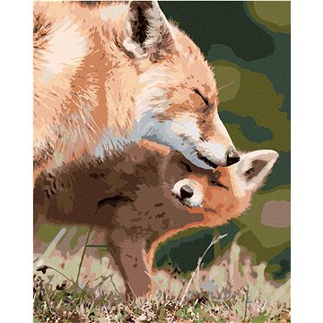 Liška a mládě, 40×50 cm, vypnuté plátno na rám (5010291)