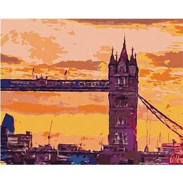 Londýnský Tower Bridge při západu slunce, 40×50 cm, bez rámu a bez vypnutí plátna (6051920)