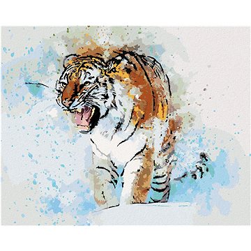 Malovaný tygr, 40×50 cm, bez rámu a bez vypnutí plátna (5013260)