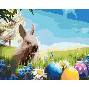 Malý velikonoční zajíček, 40×50 cm, vypnuté plátno na rám (6056221)
