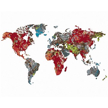 Mapa světa, 40×50 cm, vypnuté plátno na rám (6043001)