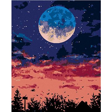 Měsíc nad nočním městem, 40×50 cm, vypnuté plátno na rám (6046261)