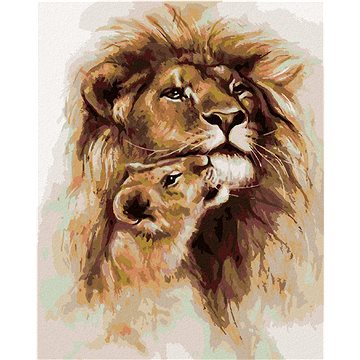 Milující lev, 40×50 cm, bez rámu a bez vypnutí plátna (5021770)