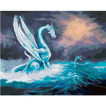 Mocný drak a Mořská panna, 40×50 cm, bez rámu a bez vypnutí plátna (6056600)