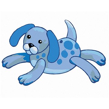 Modré plyšové štěně (Sue Ellen Brown), 40×50 cm, bez rámu a bez vypnutí plátna (5004600)
