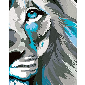 Modrošedý lev, 40×50 cm, bez rámu a bez vypnutí plátna (5021900)