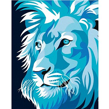 Modrý lev, 40×50 cm, vypnuté plátno na rám (5021761)